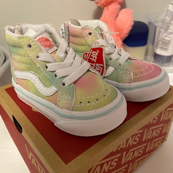 TODDLER RAINBOW SUEDE SK8-HI ZIP SHOE Size 2.5 - Picture 1 of 5
